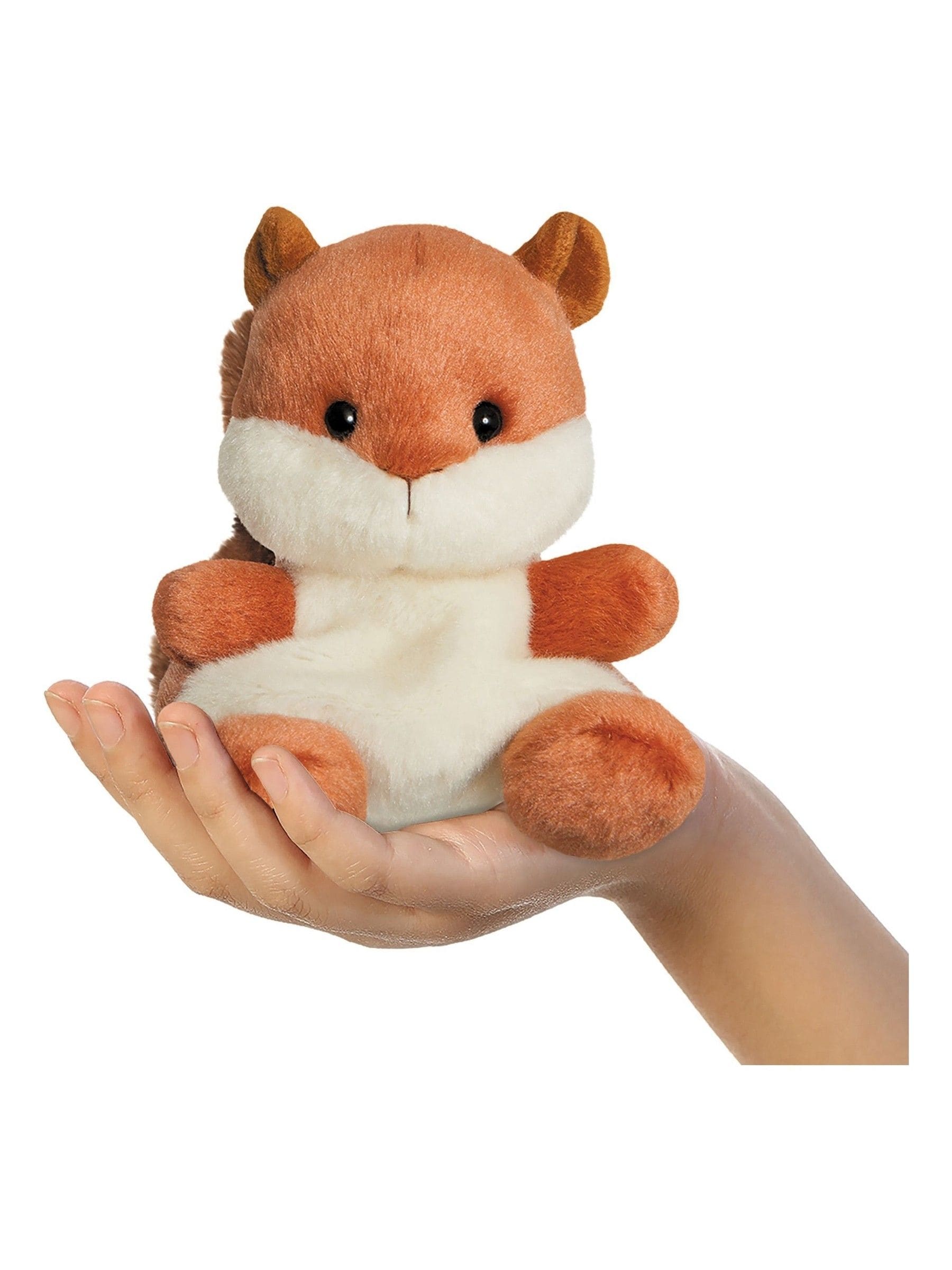 Aurora World Palm Pals Nibbles Squirrel 10cm plush, imported from the UK