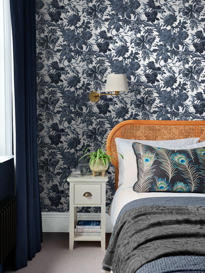 Next Graham & Brown Blue Enzia Wallpaper Sample- Buy online at McGrocer