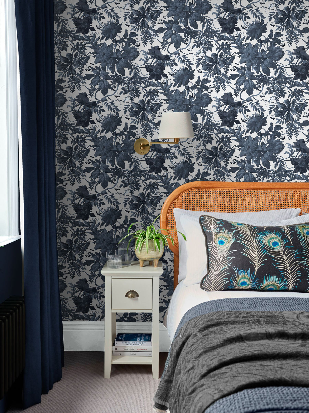 Graham & Brown Blue Enzia wallpaper sample - British product