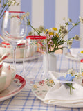 Hand-Painted Rim Tumbler Glasses Set of 4, 550ml Capacity, Dishwasher Safe
