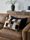 Black/White Cut Velvet Retro Etch 59 x 59cm Cushion