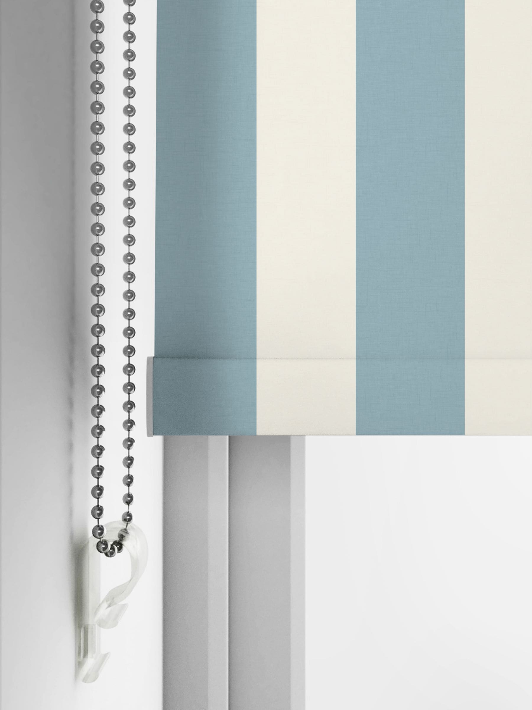 Laura Ashley Lille stripe seaspray blue roller blind (British brand)