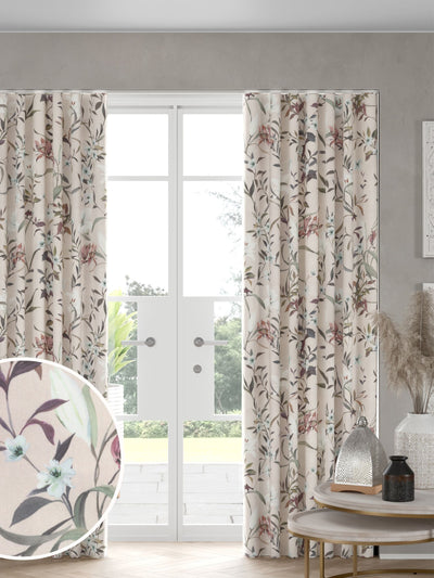 Next Next Pink Lily Floral Made to Measure Curtains- Buy online at McGrocer