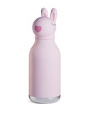 Stainless Steel Kids Water Bottle with Teddy Bear Lid, 16oz, Spill-Proof with Reusable Straw