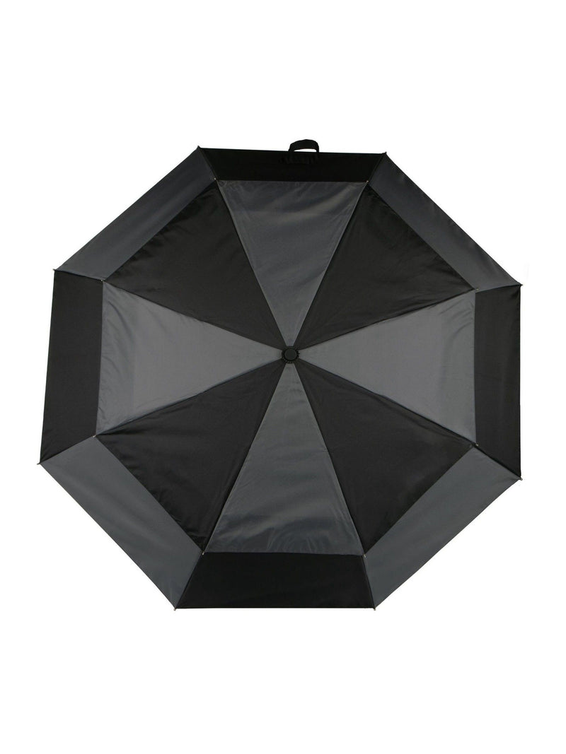Totes black auto open close double canopy umbrella - British product