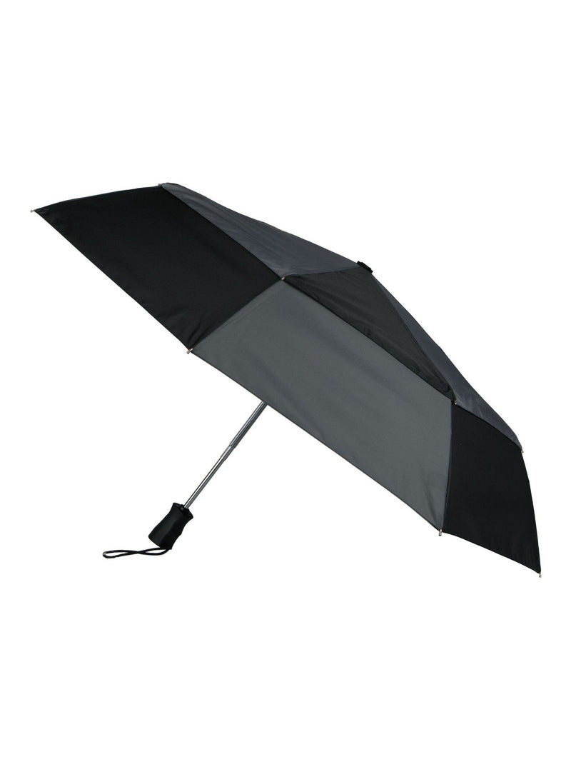 Totes black auto open close double canopy umbrella - British product