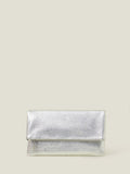 Accessorize Silver Leather Fold Over Clutch