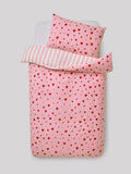 Pink red hearts duvet cover and pillowcase set, imported from the UK