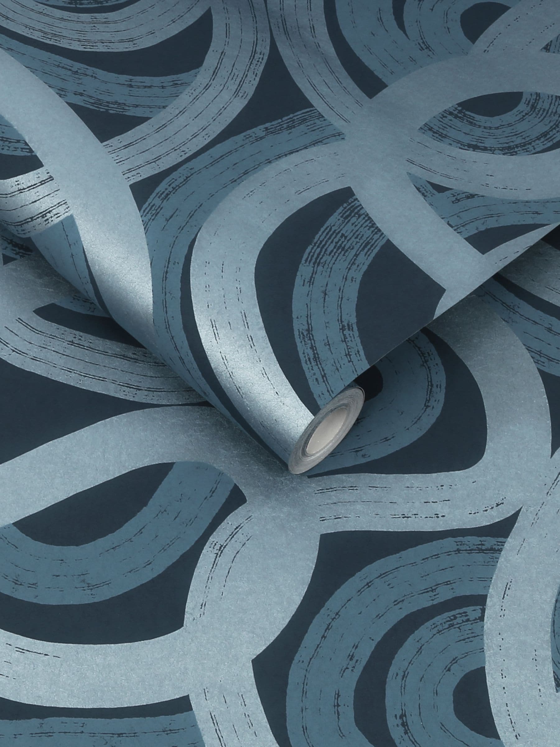 Graham & Brown Blue Ambire wallpaper sample (British brand)