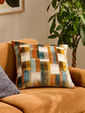 Black/White Cut Velvet Retro Etch 59 x 59cm Cushion