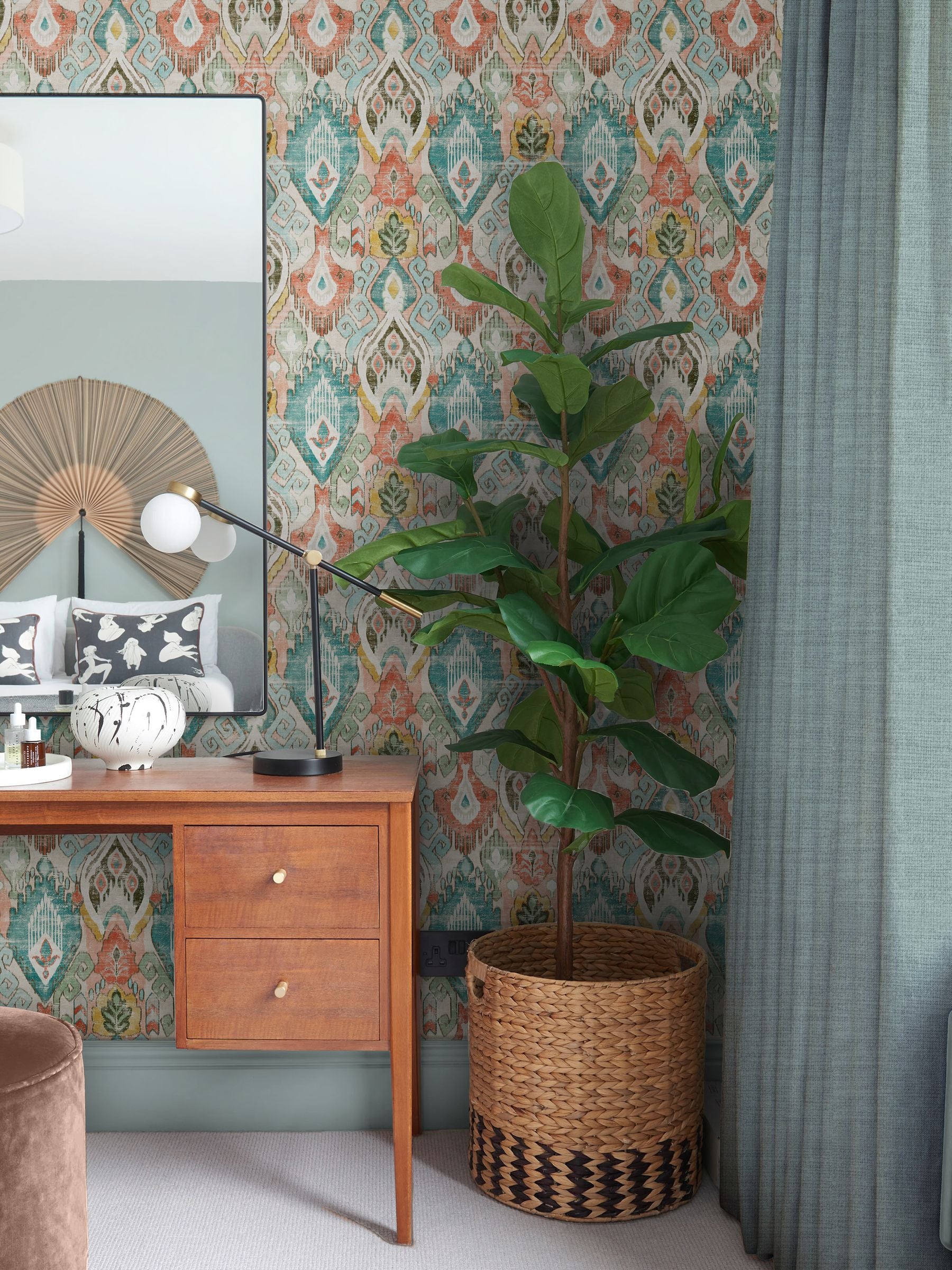 Graham & Brown Orange Daraee Tapestry wallpaper sample - British product