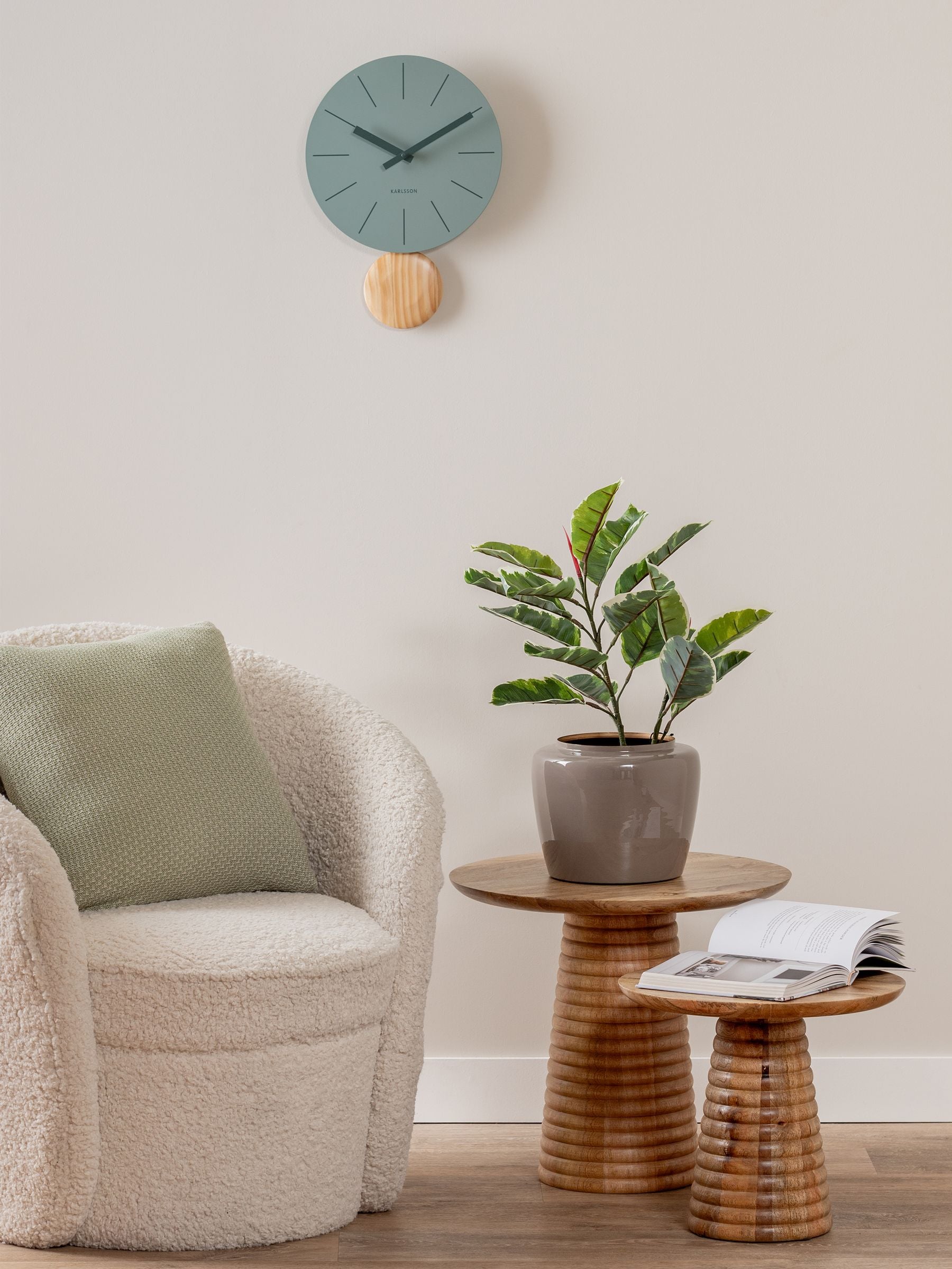 Karlsson White Arlo Pendulum Wall Clock