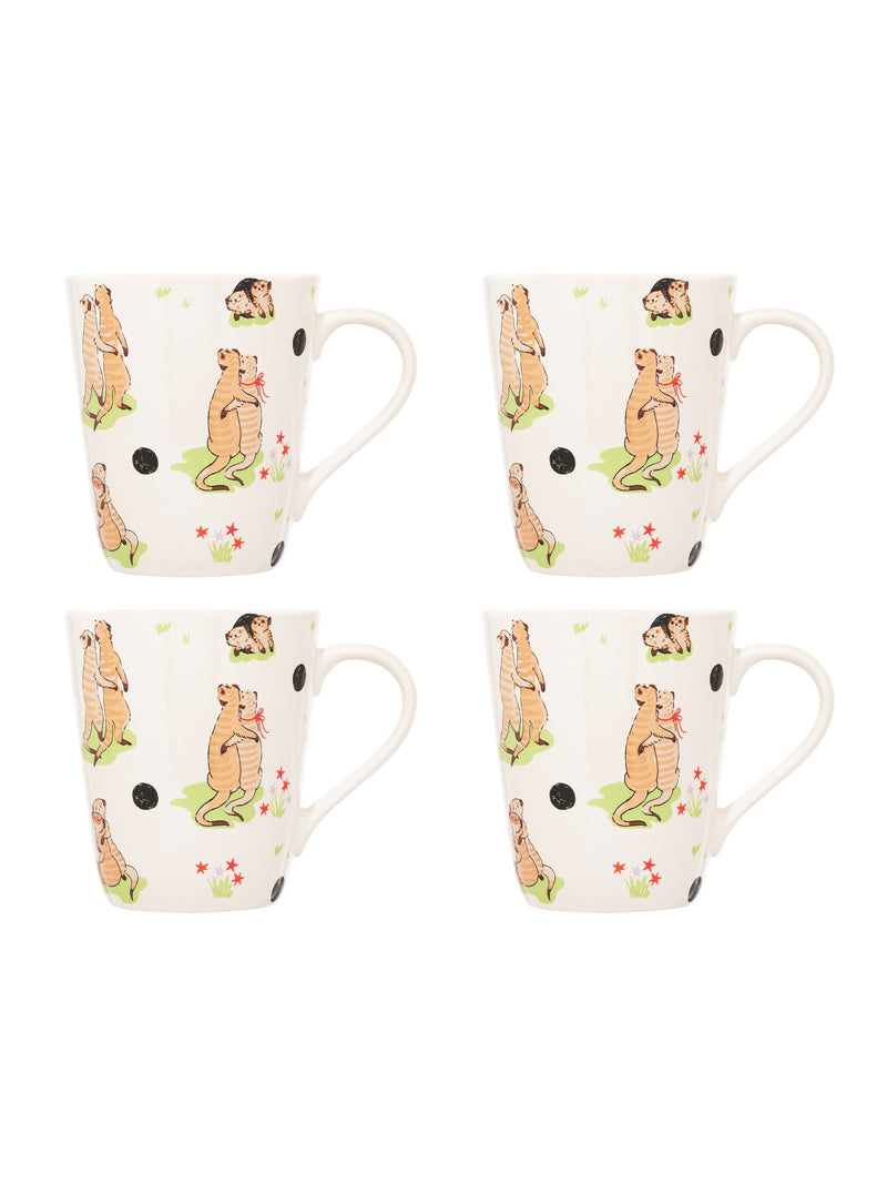 Cath Kidston Green Meerkats Stanley Mug Set Of 4