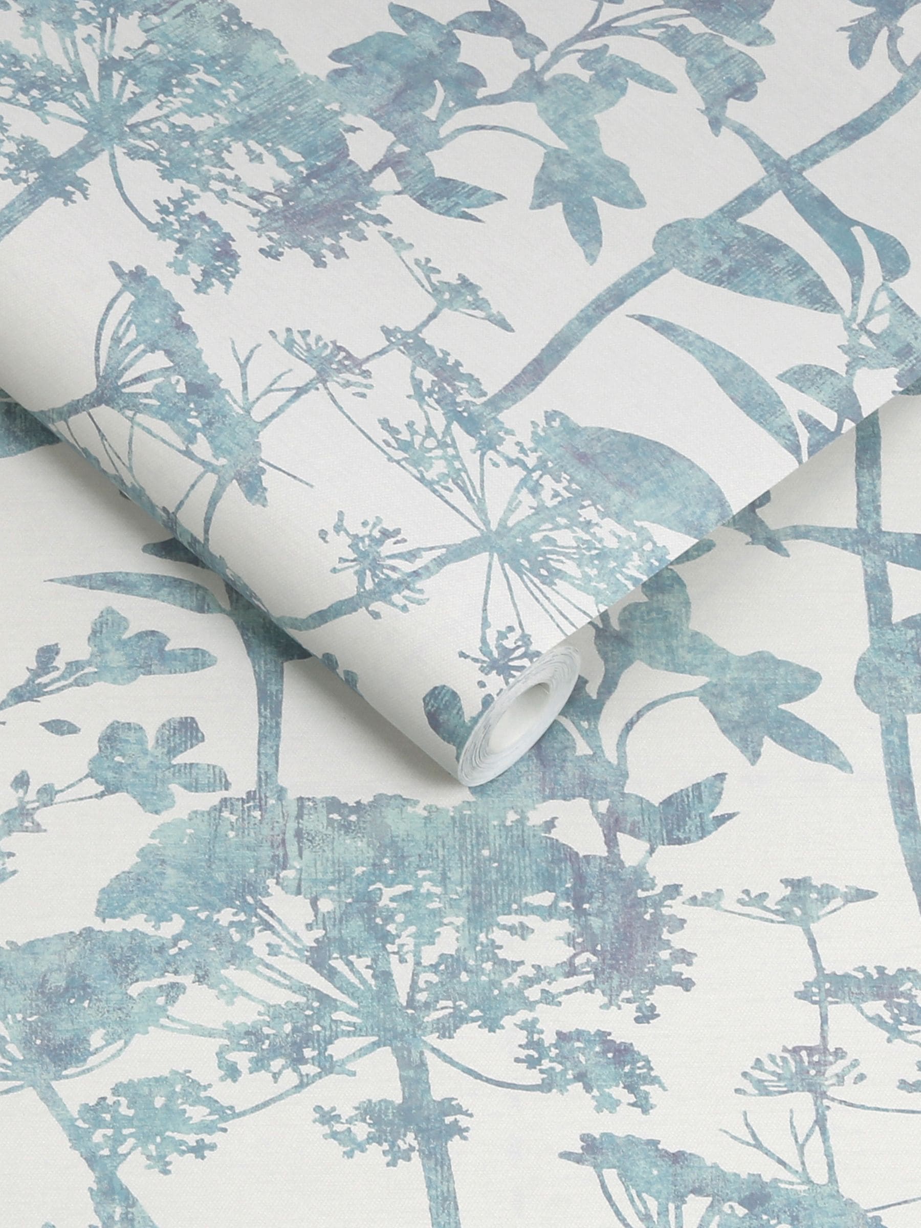 Graham & Brown Blue Esther Breathe wallpaper sample - British product