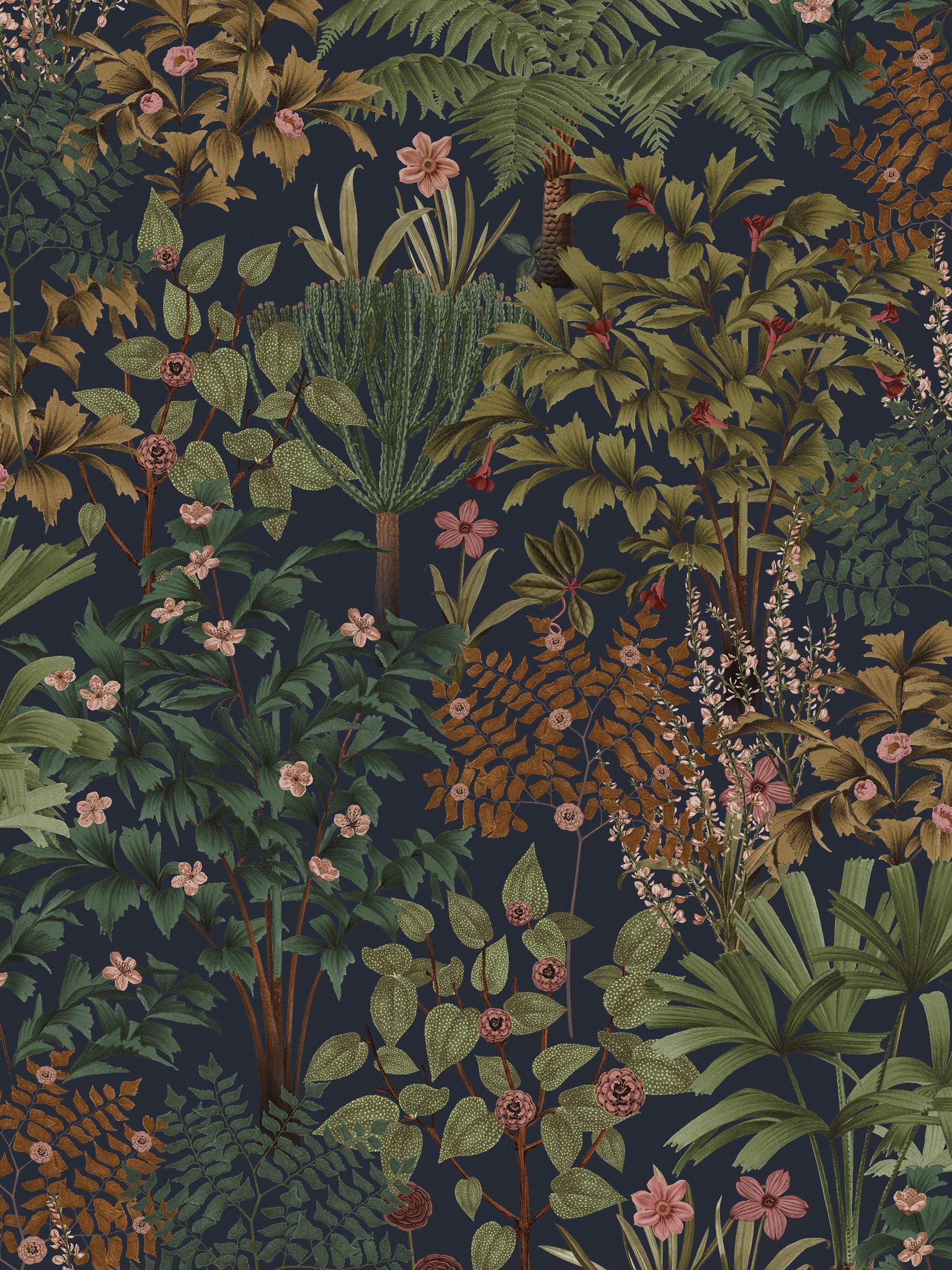 Graham & Brown Blue Jardin Botanico wallpaper sample, imported from the UK