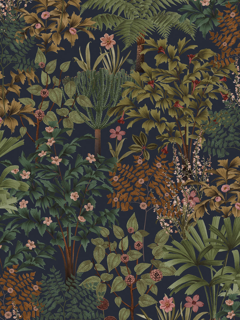 Graham & Brown Blue Jardin Botanico wallpaper sample, imported from the UK