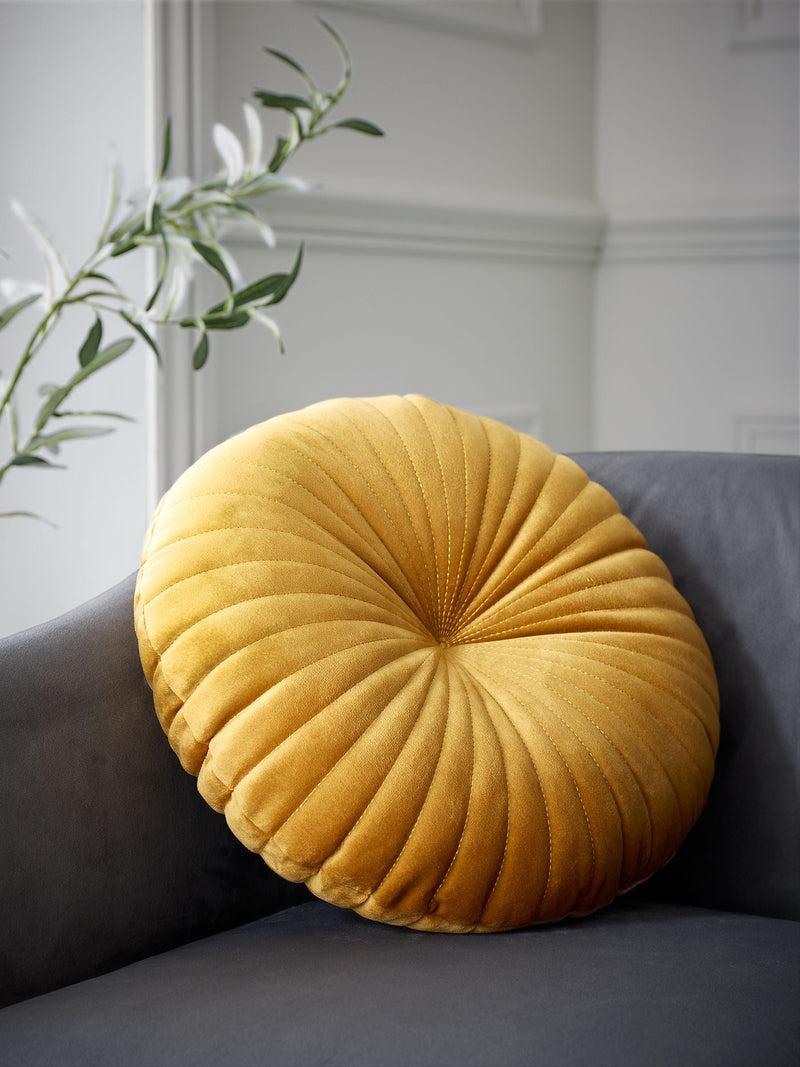 Catherine Lansfield Navy Blue Round Soft Touch Cushion 40x40 cm