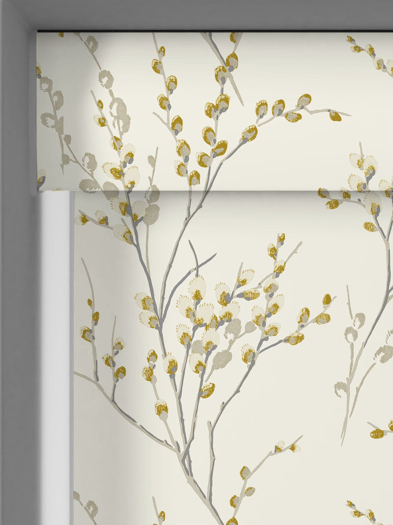 Laura Ashley Ochre Yellow Pussy Willow roller blind - British product