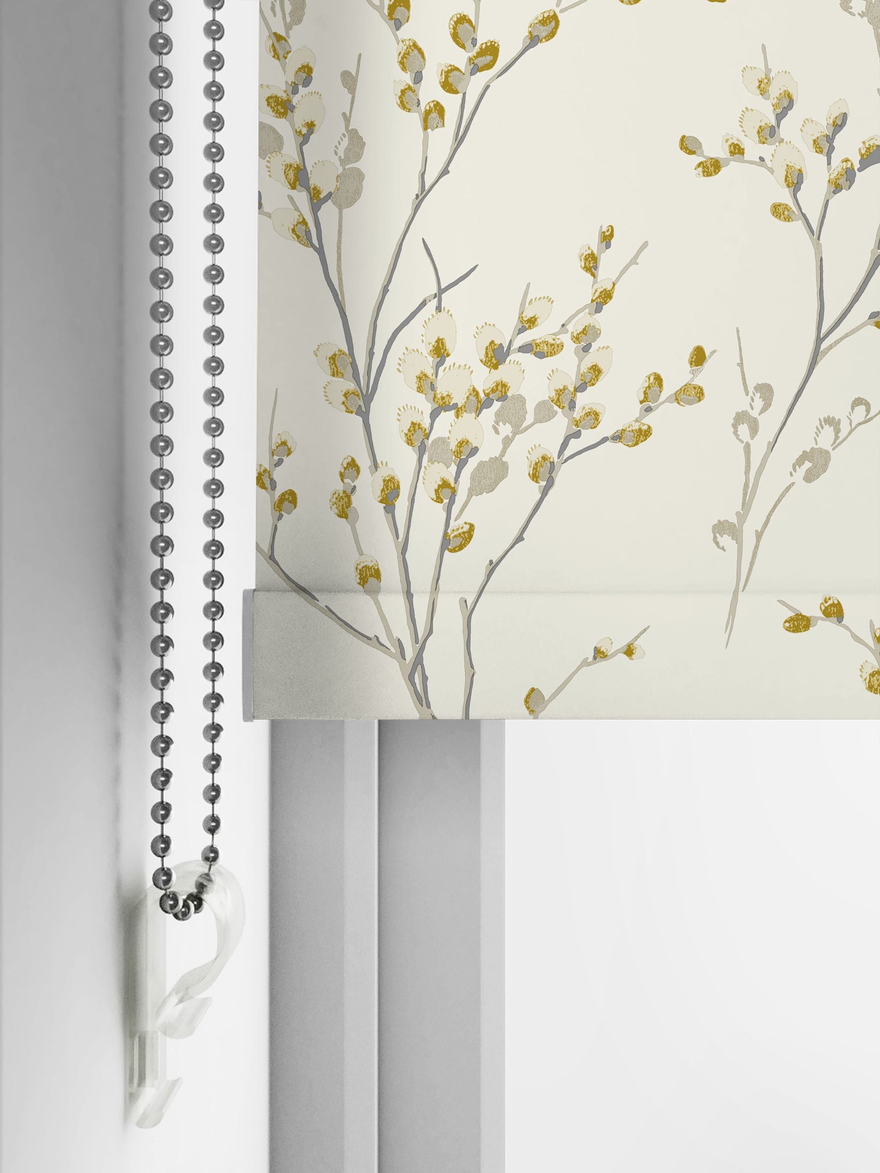 Laura Ashley Ochre Yellow Pussy Willow roller blind - British product