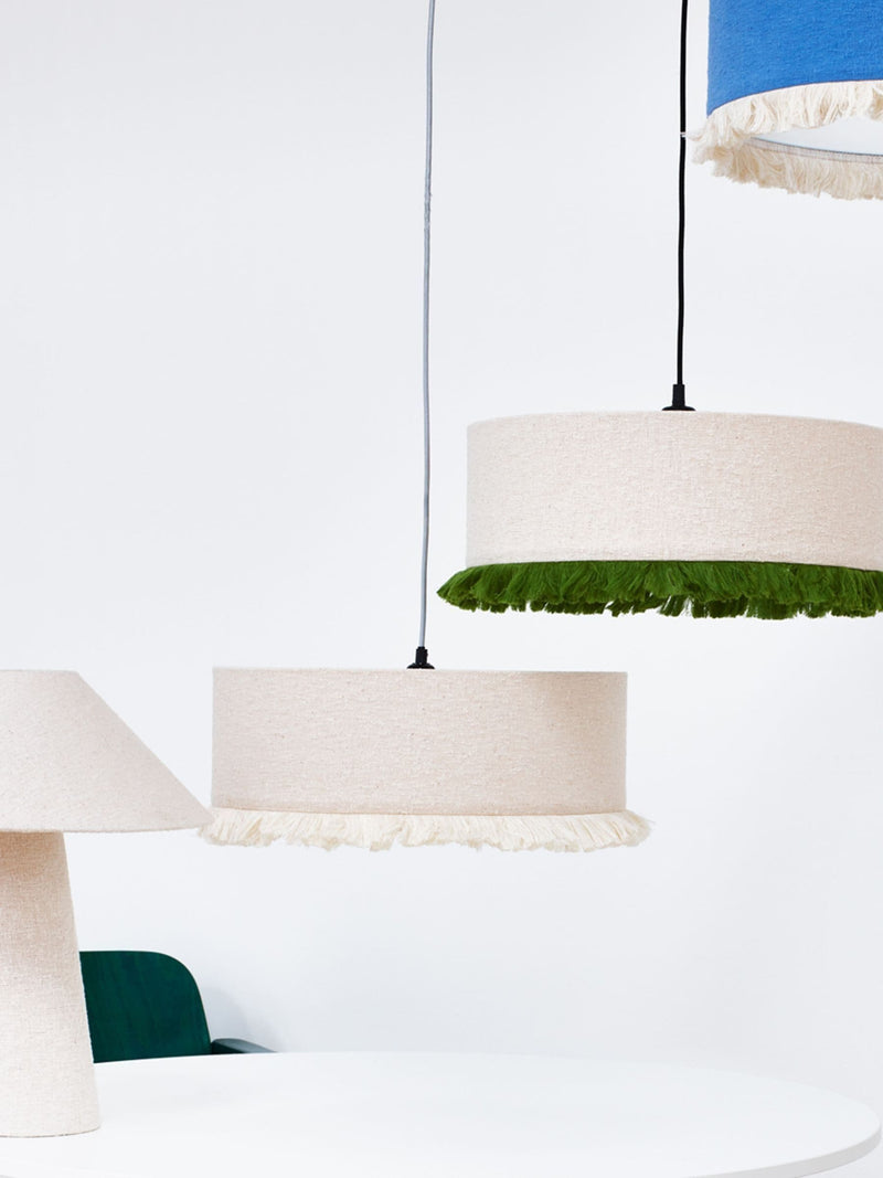 Oliver Bonas Alma boucle tassel lamp shade 45cm, imported from the UK