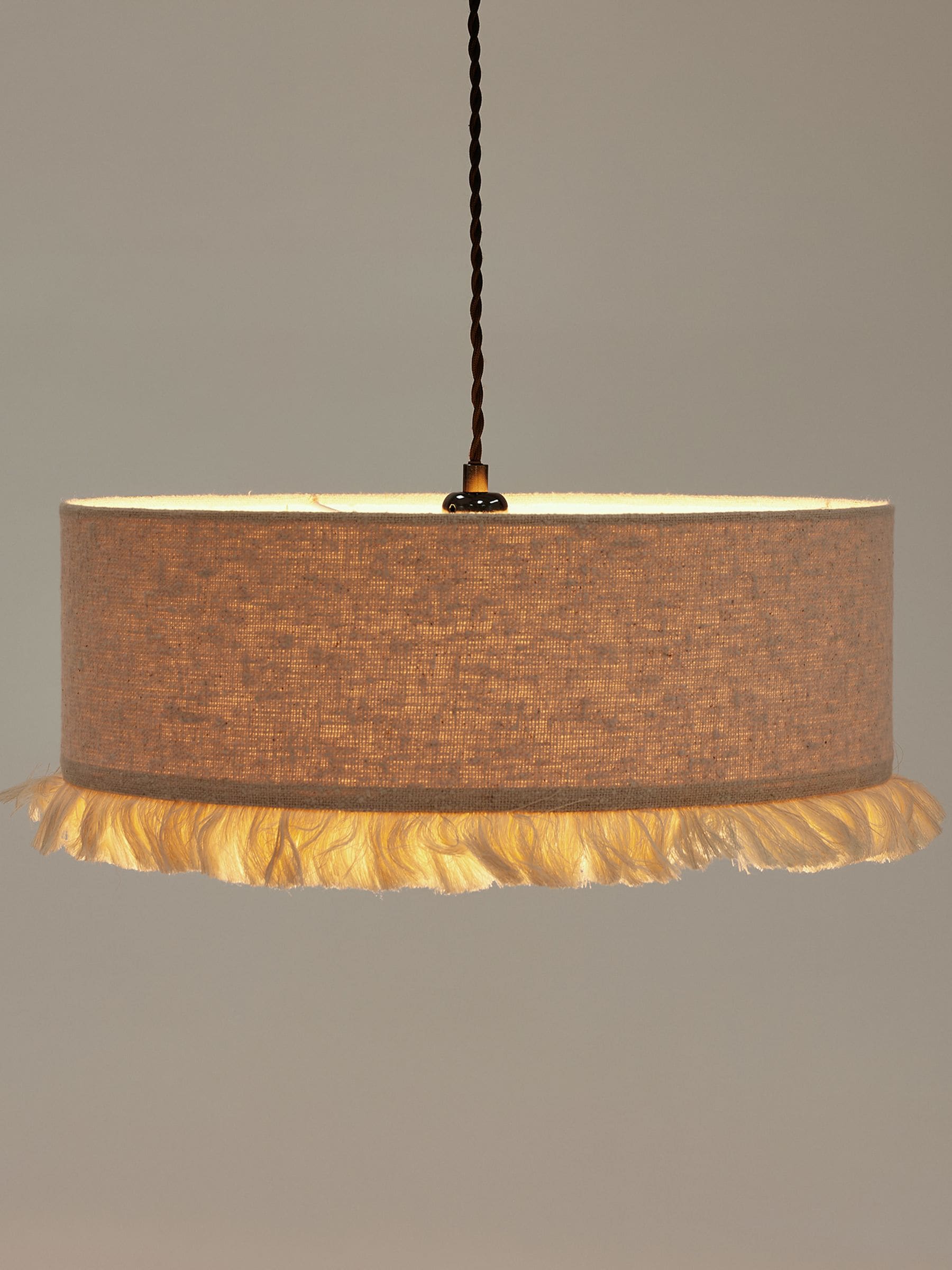 Oliver Bonas Alma boucle tassel lamp shade 45cm, imported from the UK