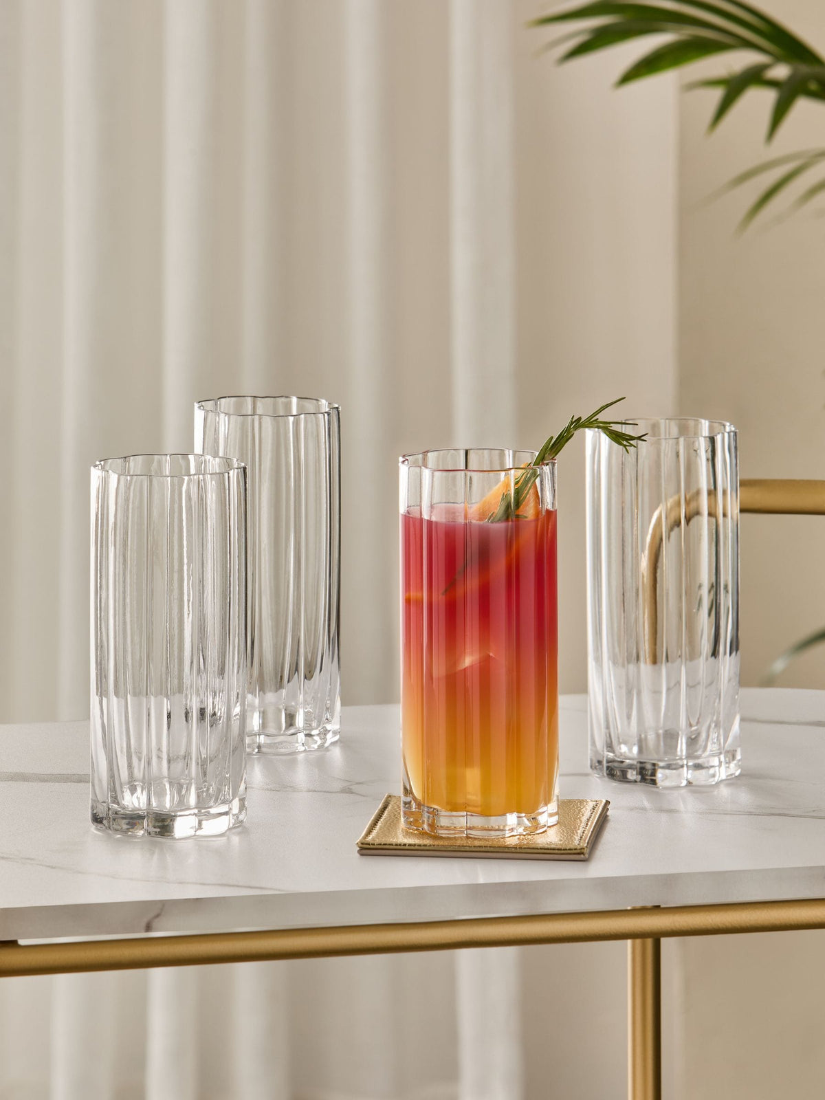 Ottilie Clear Set of 4 Tall Tumbler Glasses