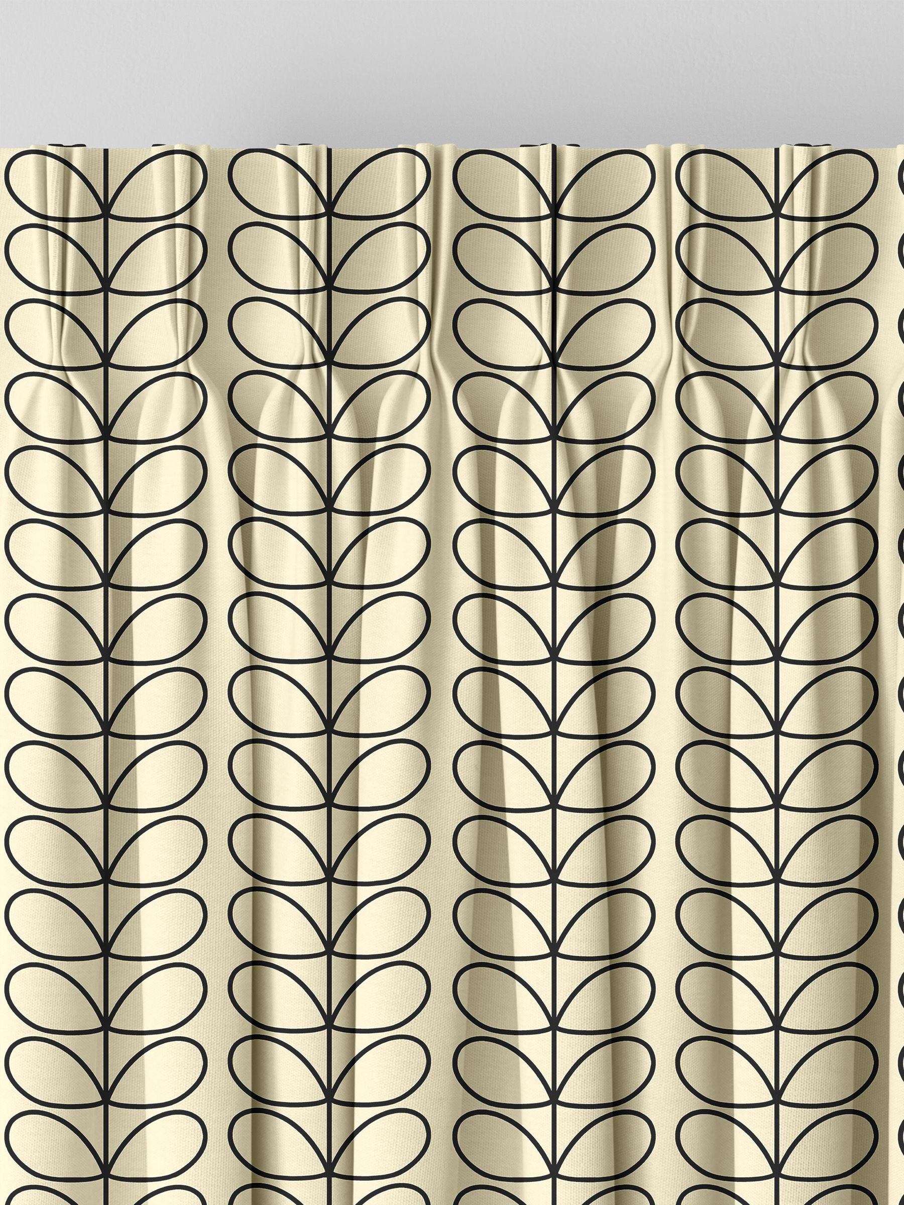 Orla Kiely Black Linear Stem made to measure curtains (British brand)