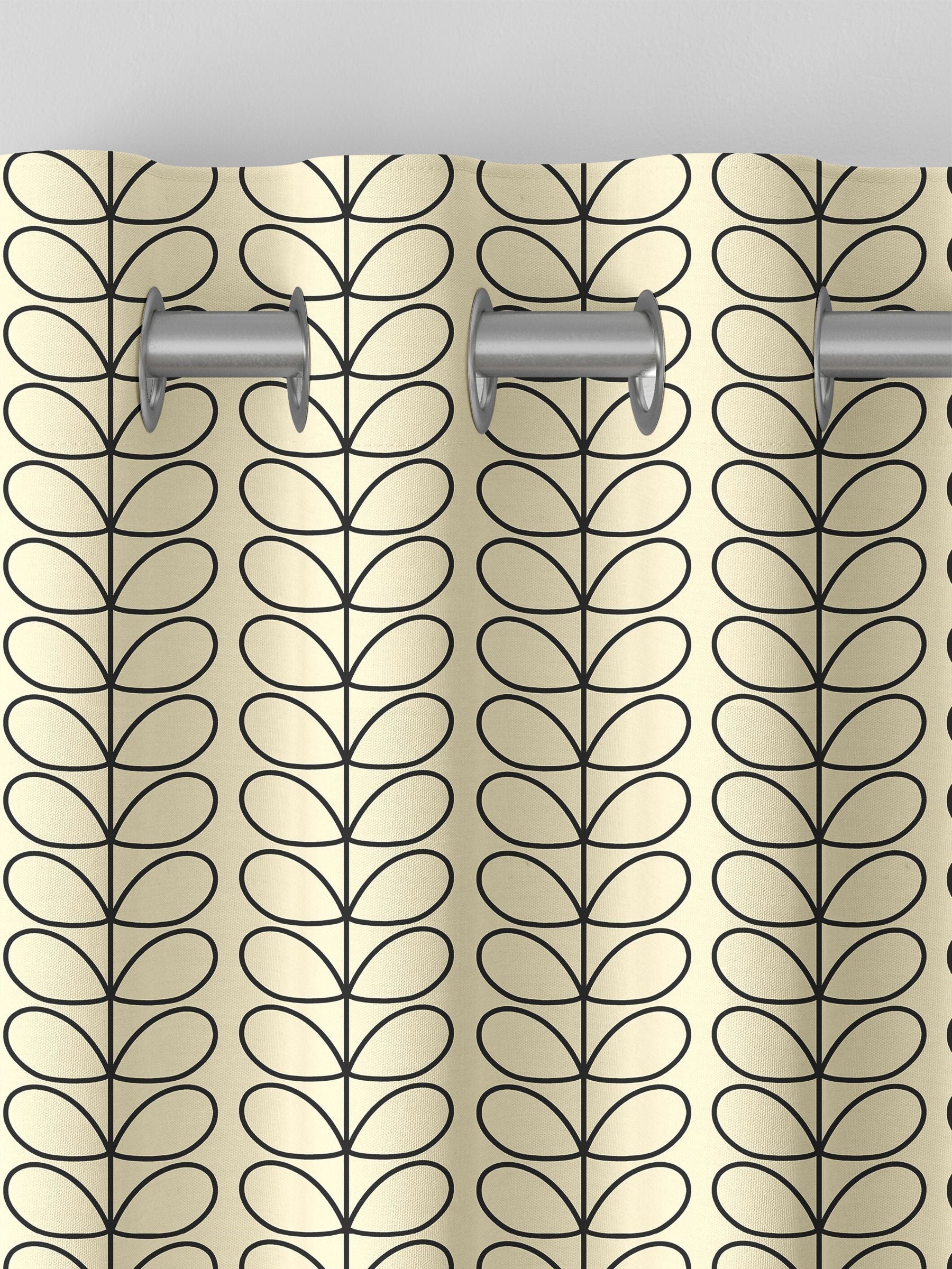 Orla Kiely Black Linear Stem made to measure curtains (British brand)