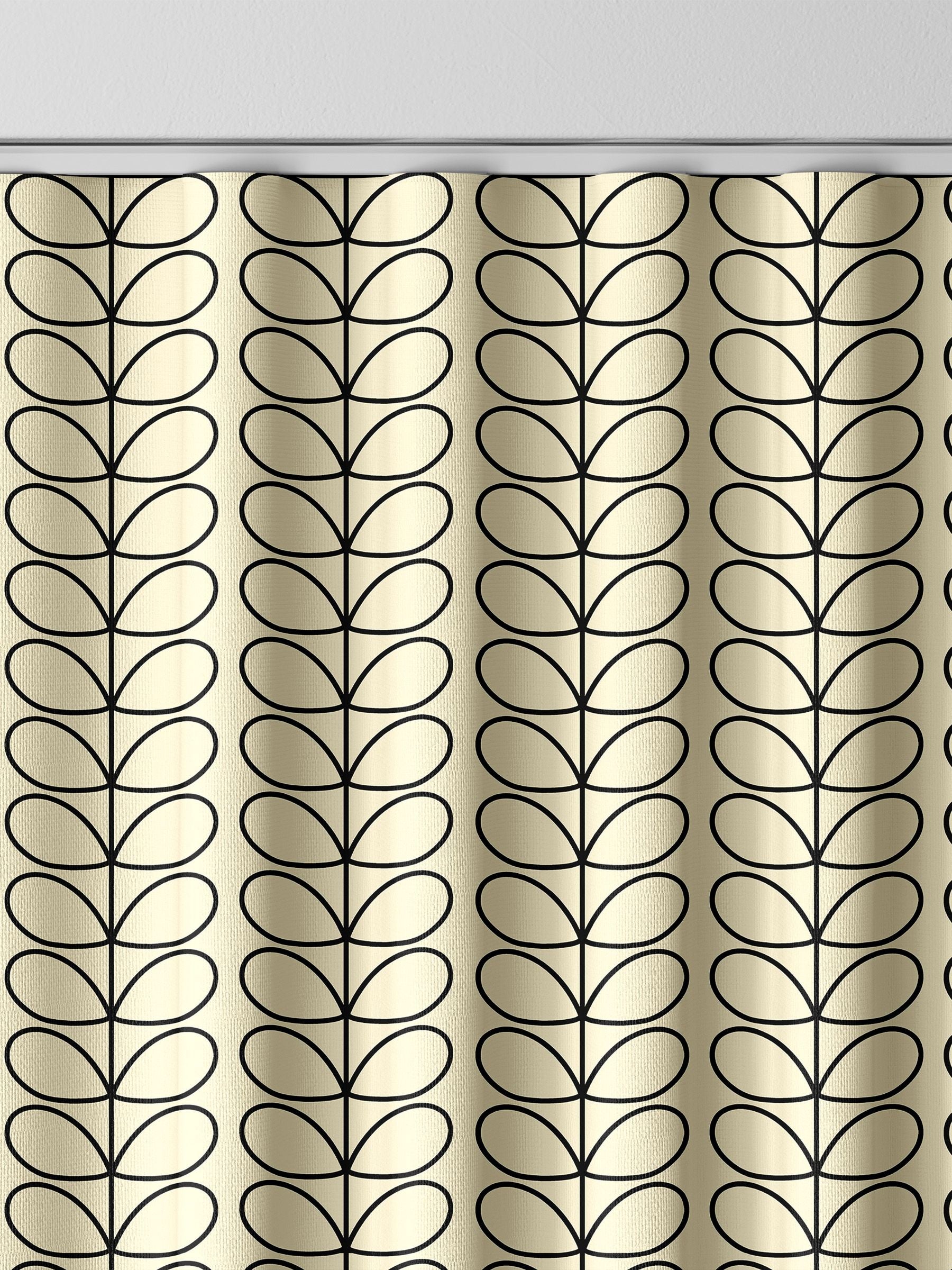Orla Kiely Black Linear Stem made to measure curtains (British brand)