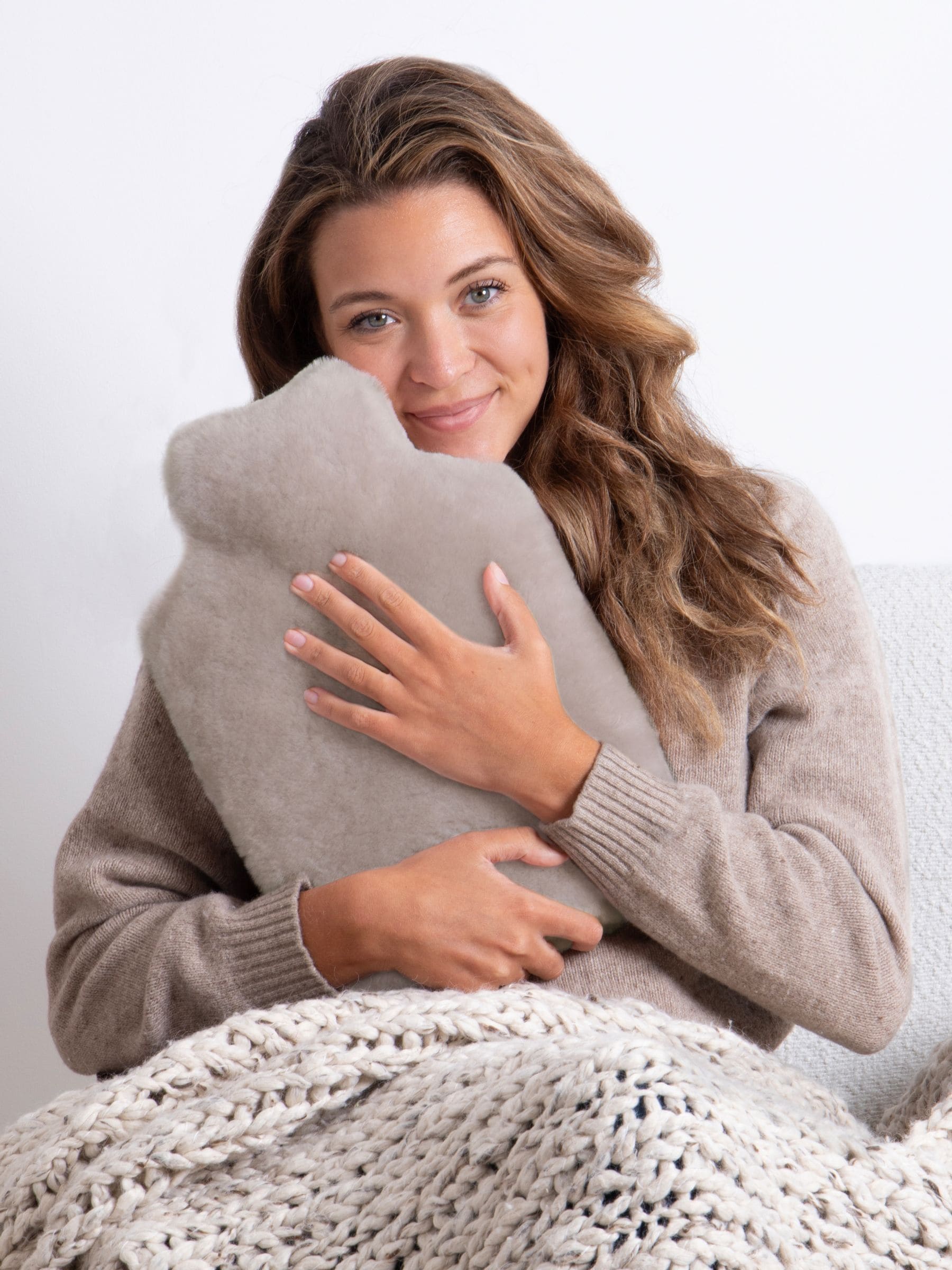 Just Sheepskin Grey Rebecca hot water bottle, UK version