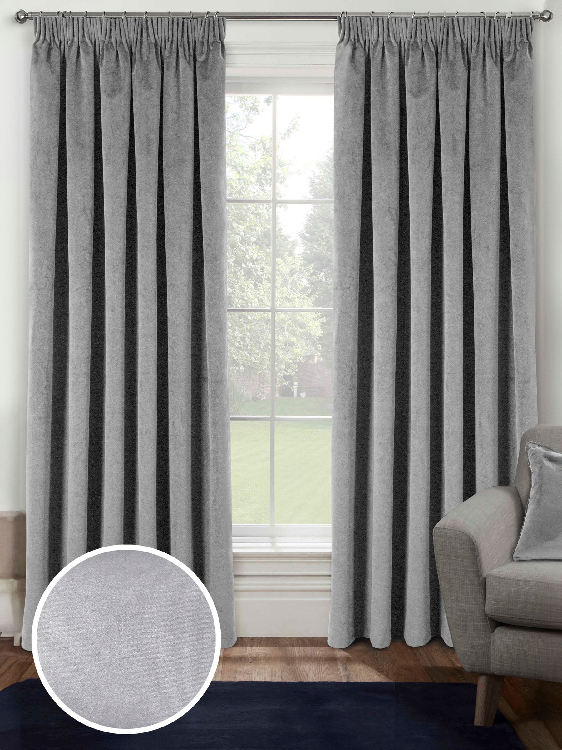 Enhanced Living grey thermal blackout curtain 229x183cm, imported from the UK