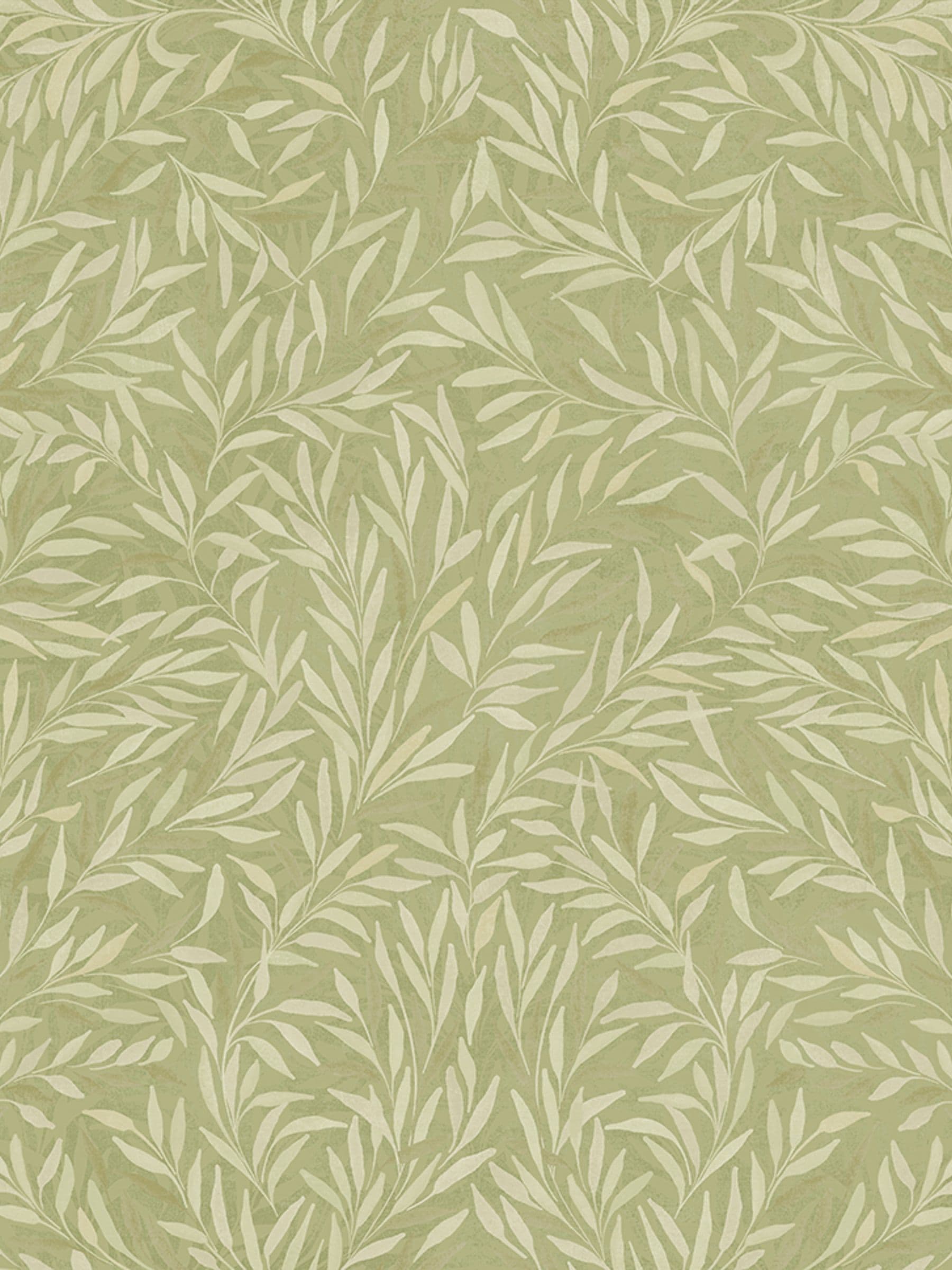 Graham & Brown Green Salix Leaves wallpaper sample - British product