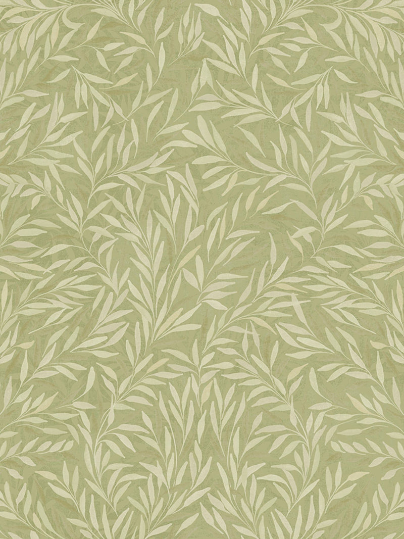 Graham & Brown Green Salix Leaves wallpaper sample - British product