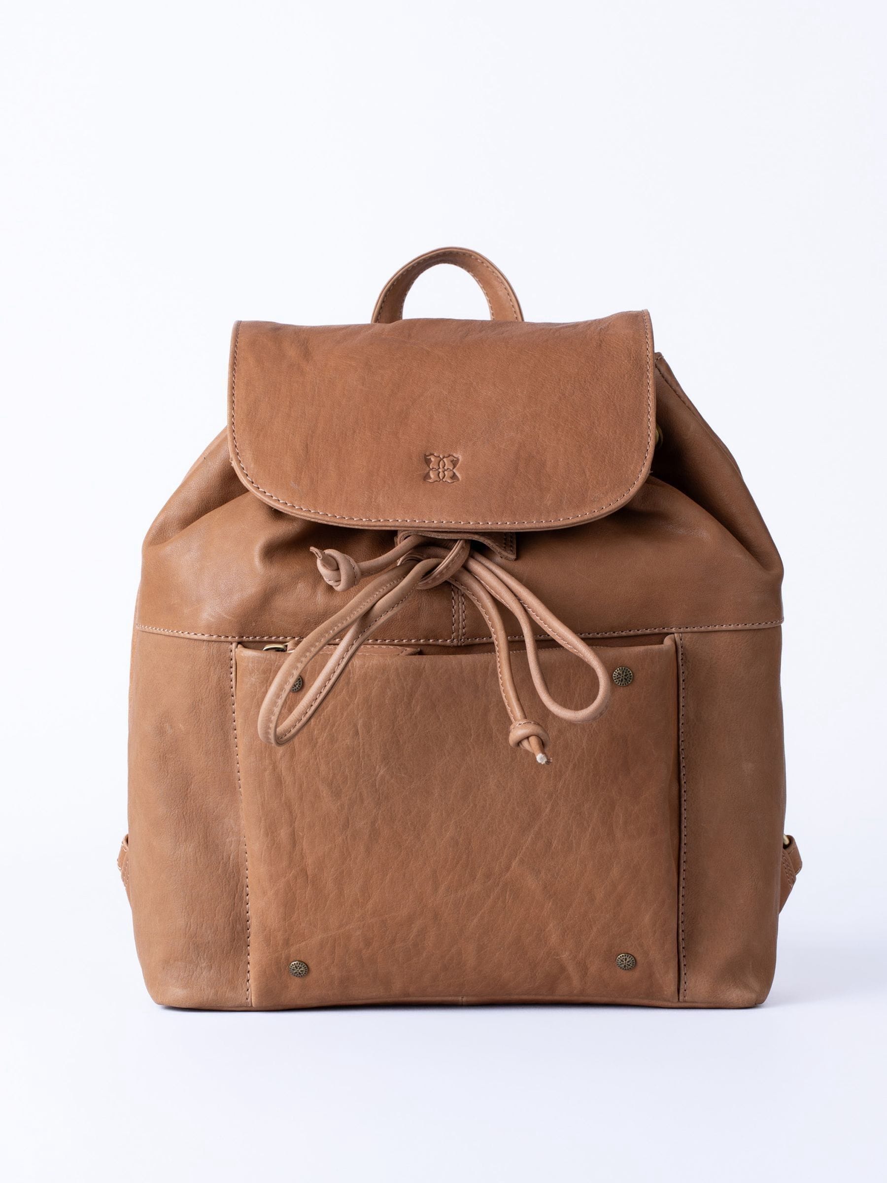 Lakeland Leather taupe Harstone backpack, imported from the UK