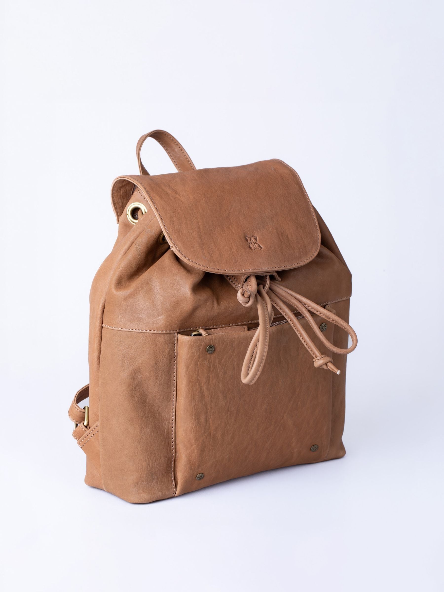 Lakeland Leather taupe Harstone backpack, imported from the UK