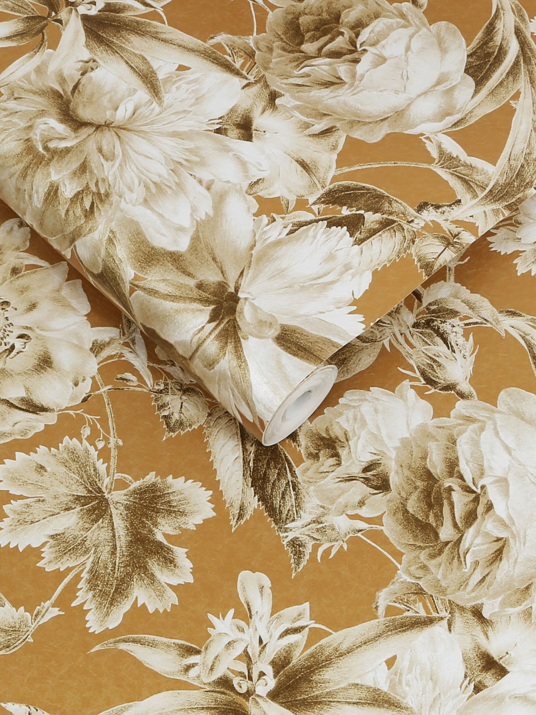 Graham & Brown Yellow Arcane Garden wallpaper sample - British product