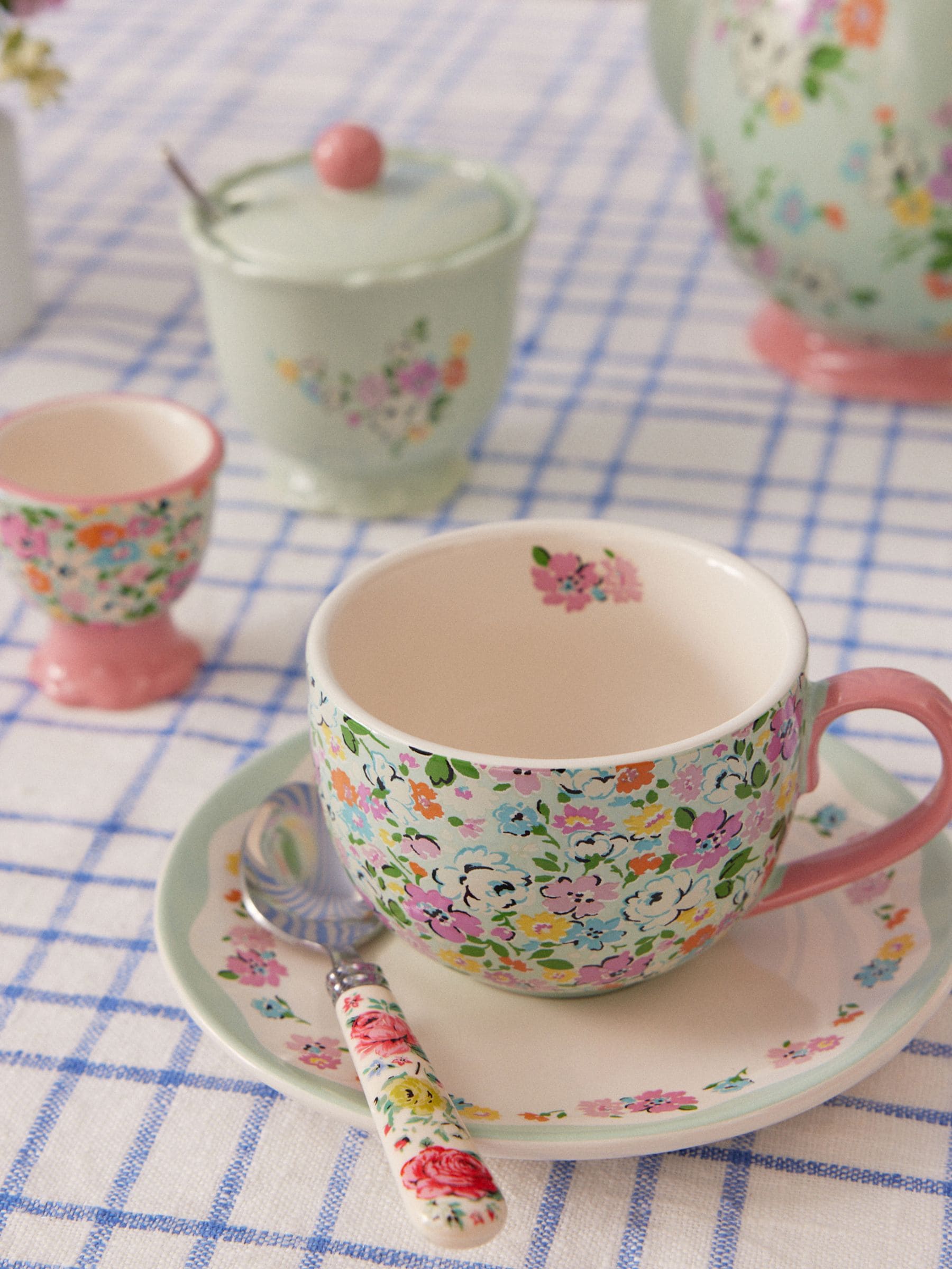 Cath Kidston Sage teacup and saucer set - British product