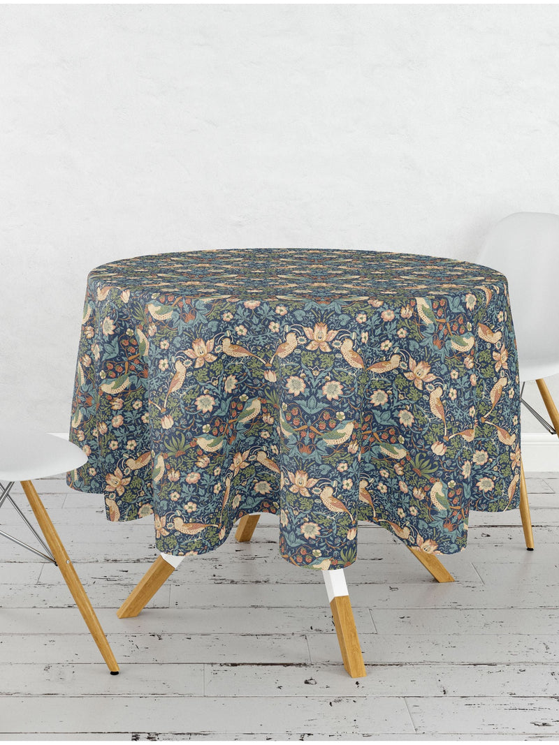 William Morris Gallery Blue Strawberry Thief tablecloth 132x178cm (British brand)