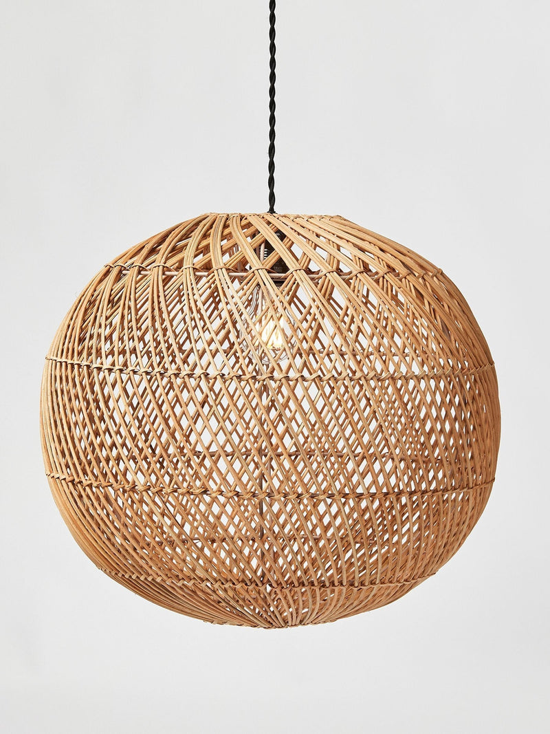 Oliver Bonas natural rattan woven lamp shade 40cm, UK version