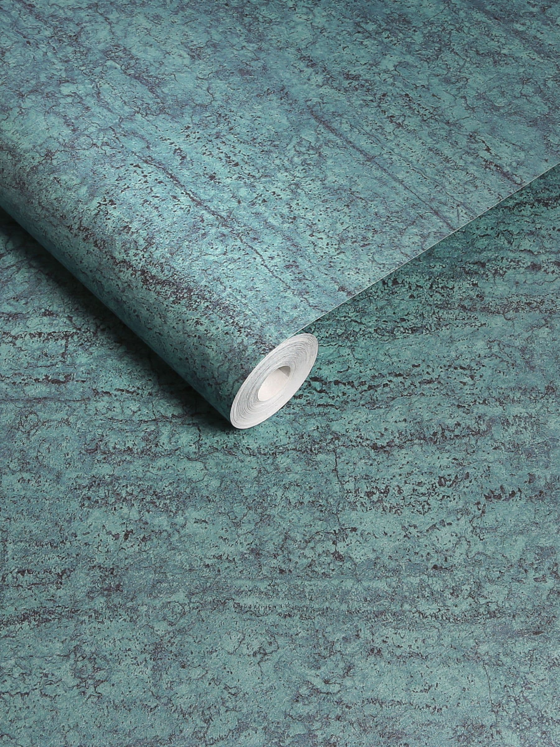 Graham & Brown Teal Vincenzo wallpaper sample A4 (British brand)