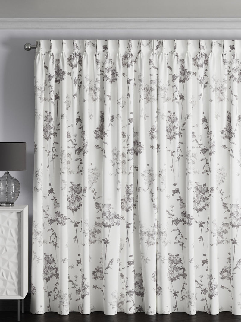 Next grey floral made to measure curtains, 100% cotton (British brand)