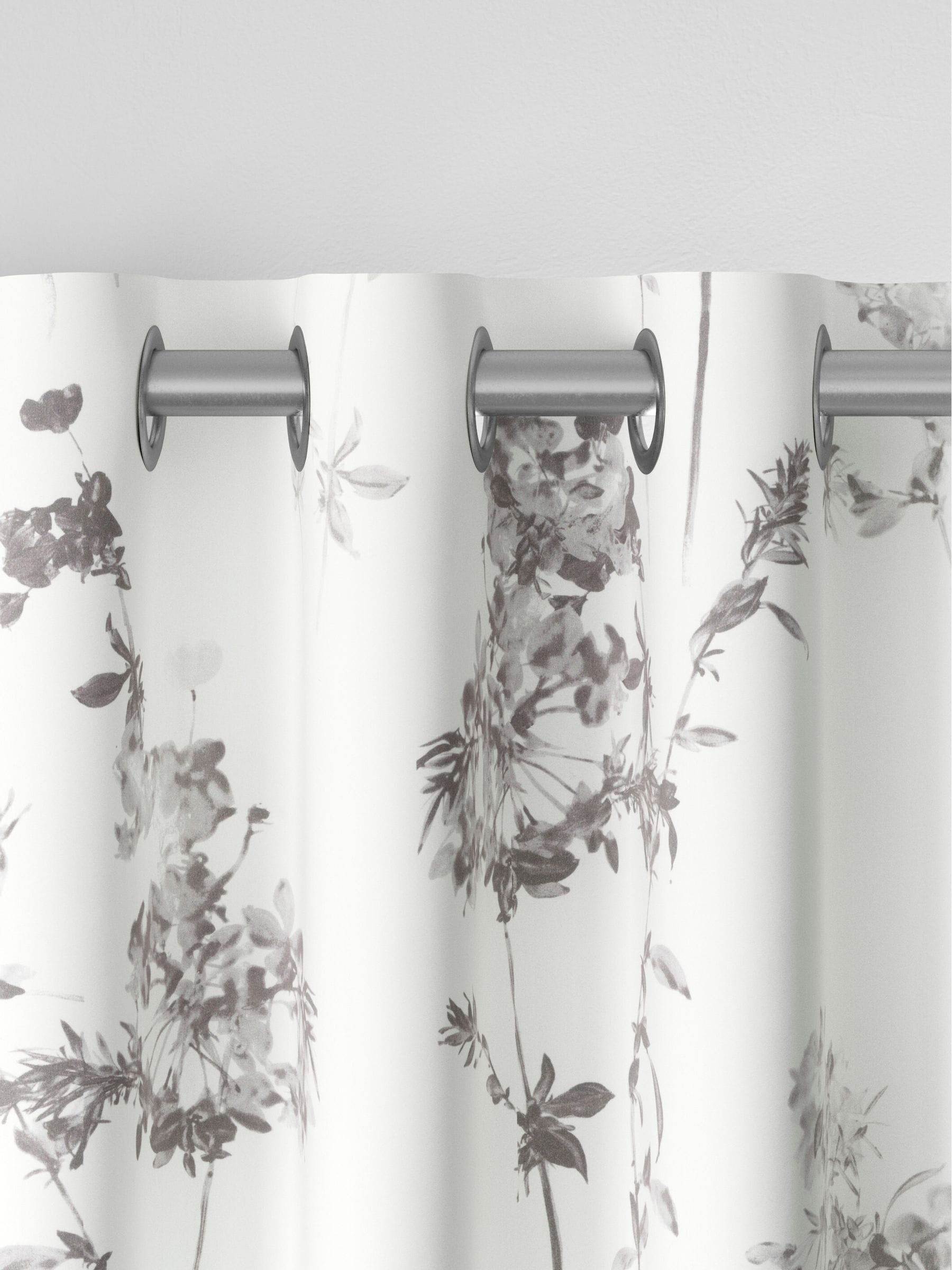 Next grey floral made to measure curtains, 100% cotton (British brand)
