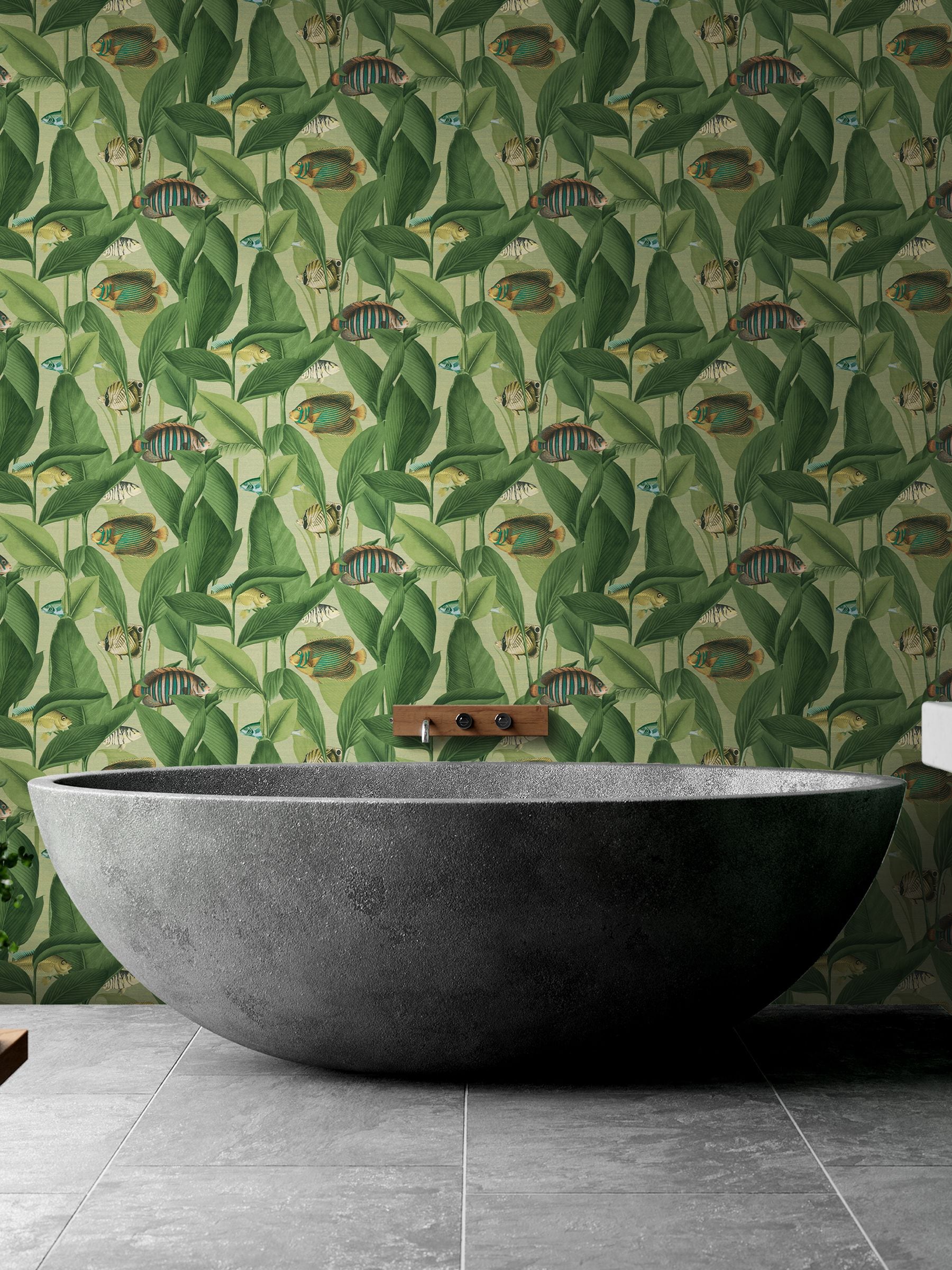 Graham & Brown Green Aquarium wallpaper sample A4 (British brand)
