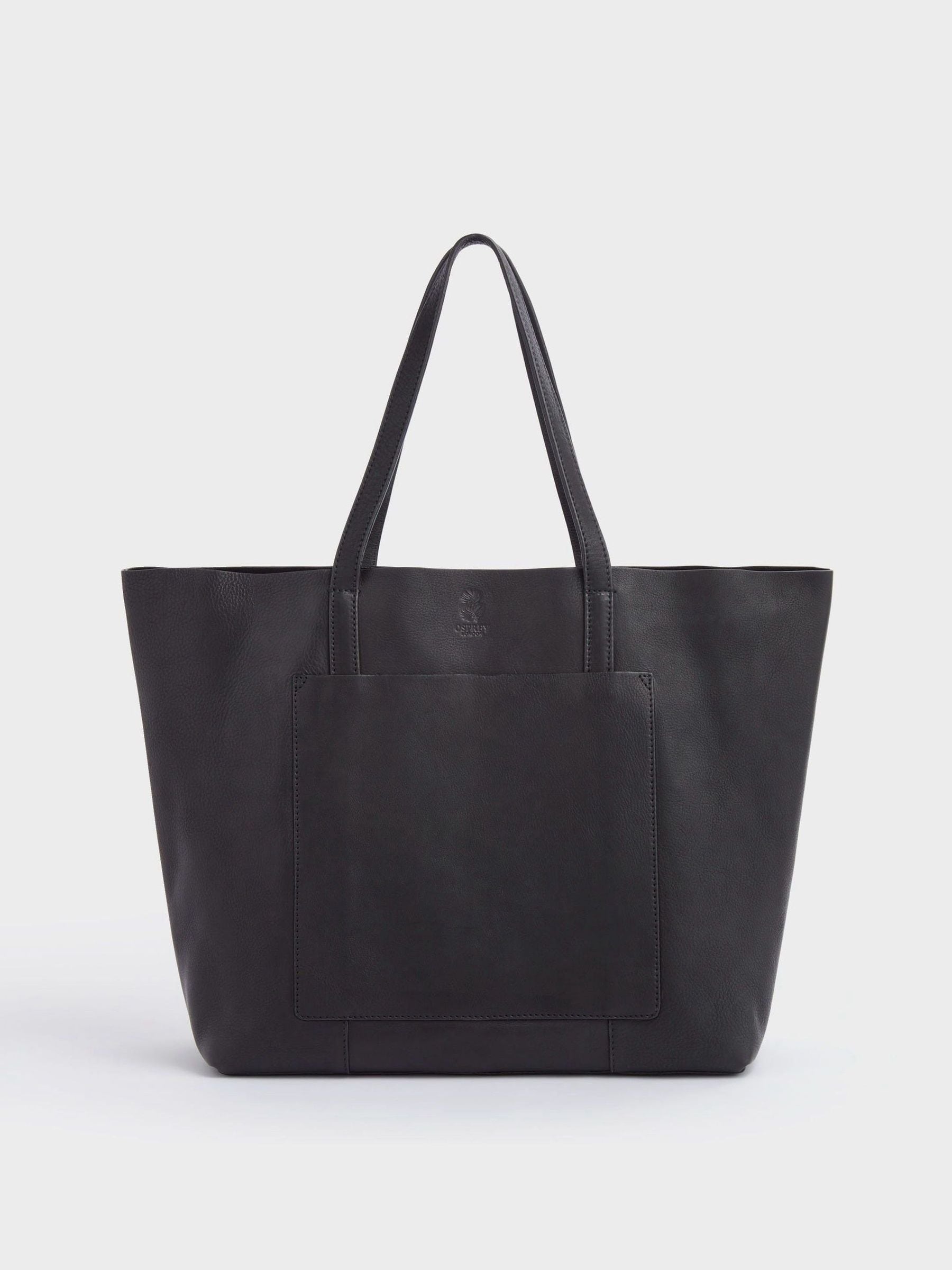 Osprey London black Vintage Santa Fe leather tote bag, UK version