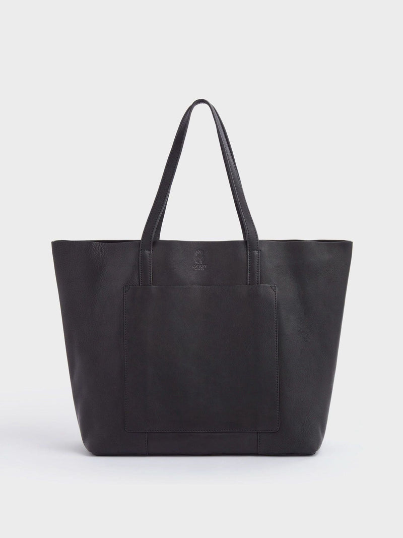 Osprey London black Vintage Santa Fe leather tote bag, UK version