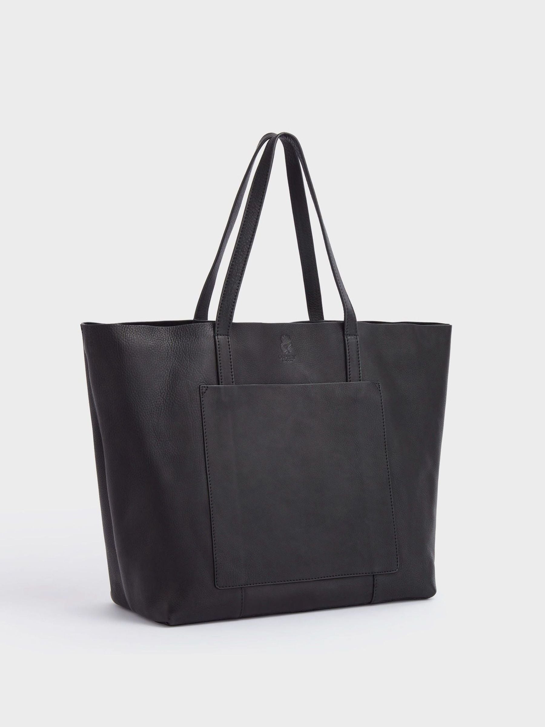 Osprey London black Vintage Santa Fe leather tote bag, UK version