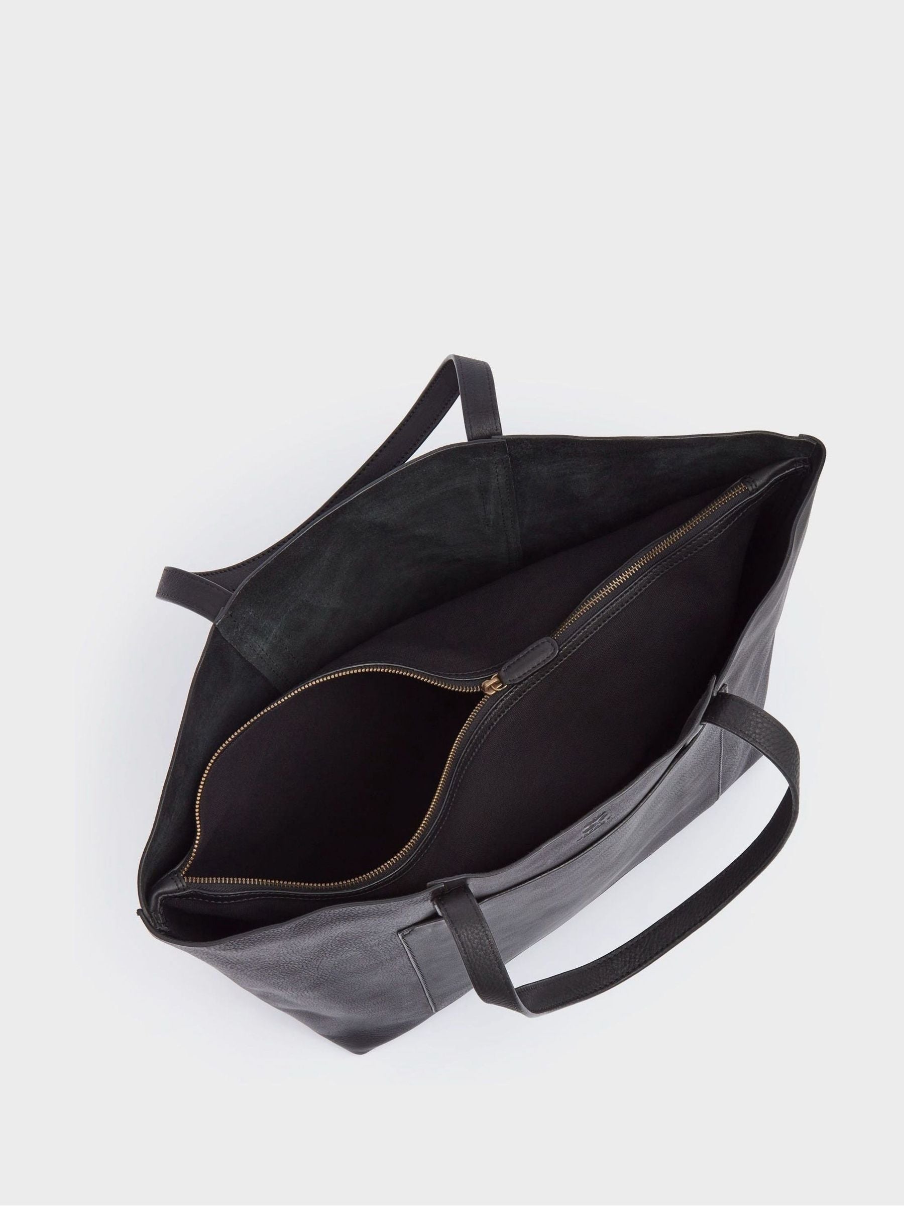 Osprey London black Vintage Santa Fe leather tote bag, UK version