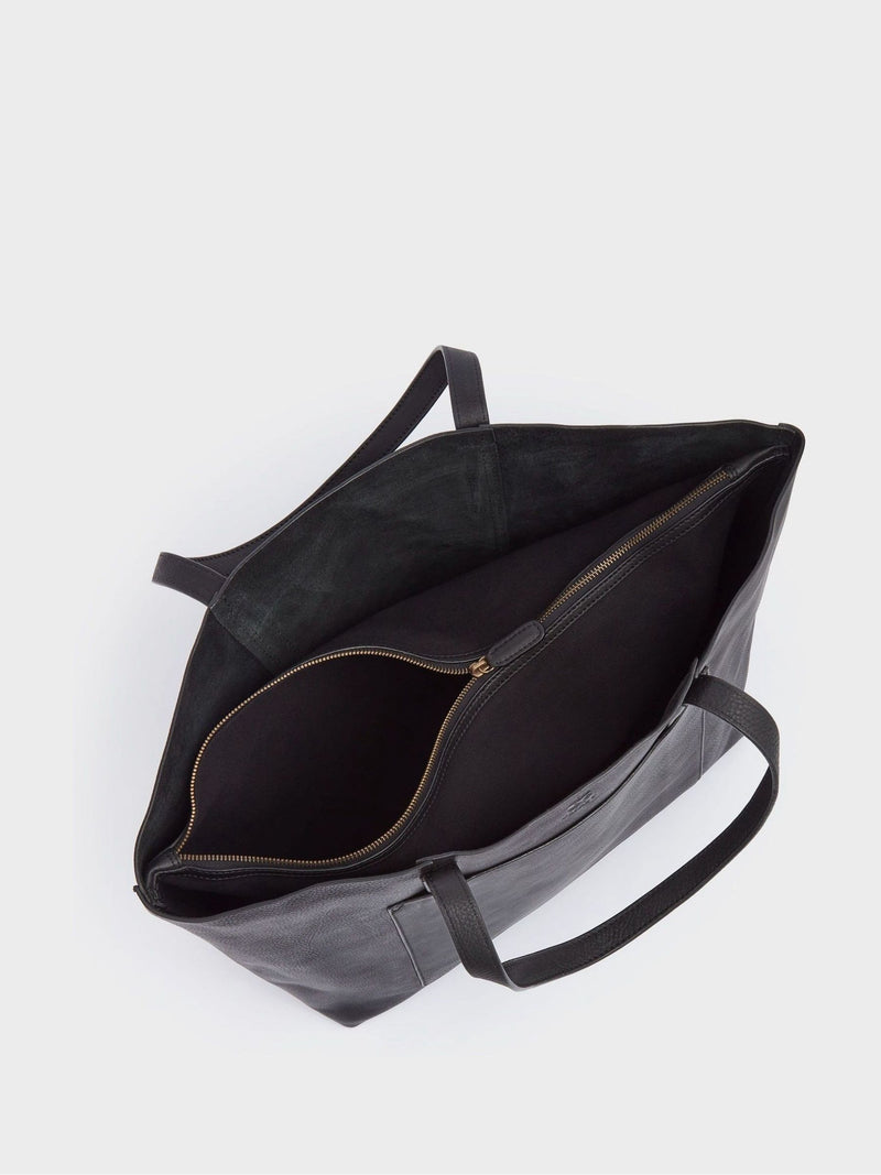 Osprey London black Vintage Santa Fe leather tote bag, UK version