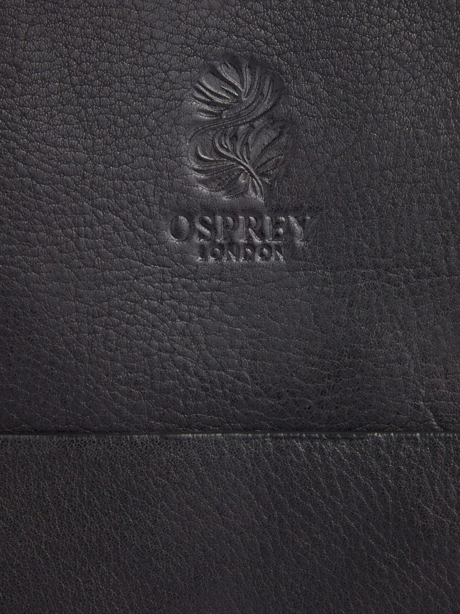 Osprey London black Vintage Santa Fe leather tote bag, UK version