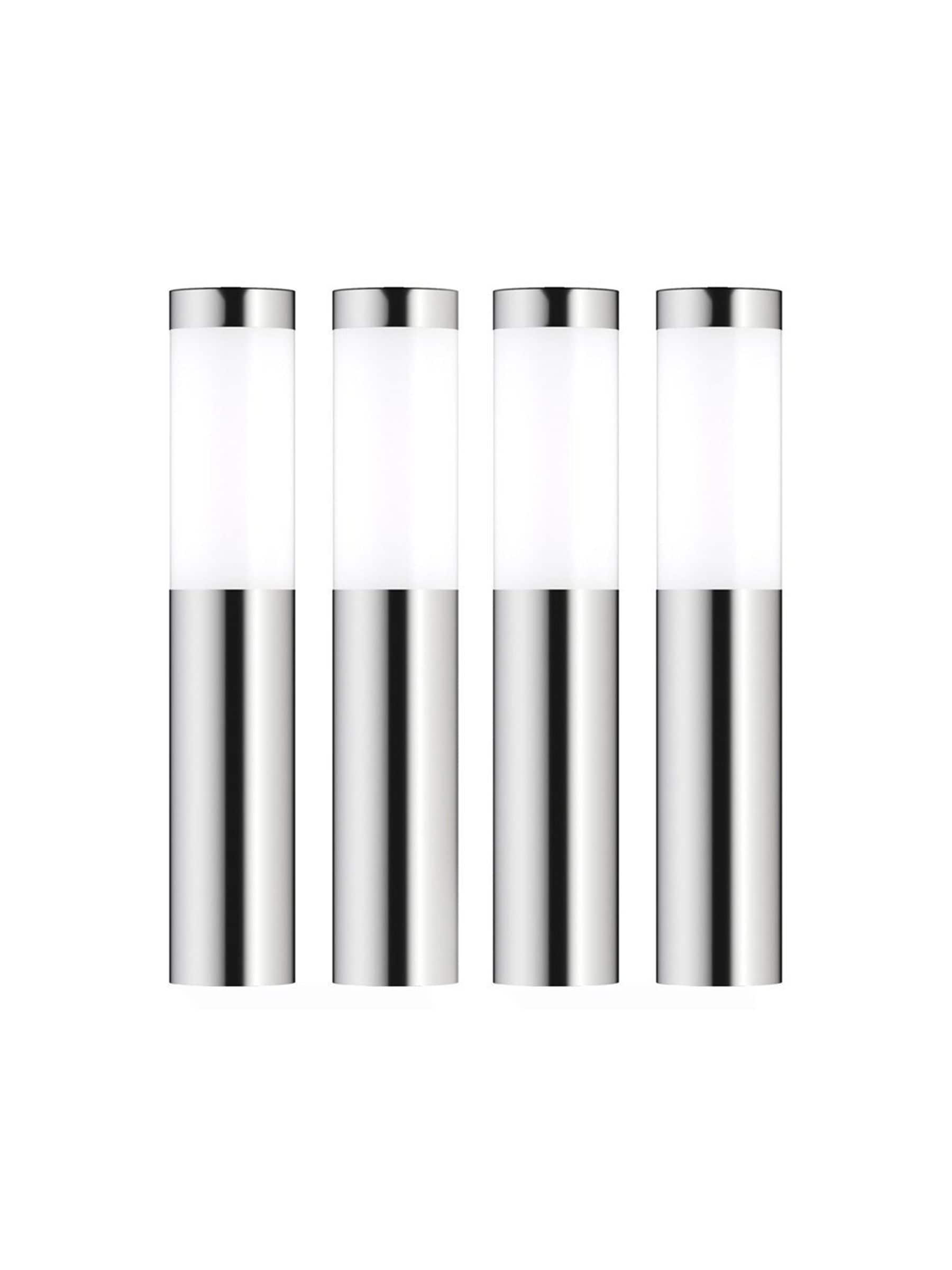 SolarCentre Mini London silver solar post lights set of 4, UK version